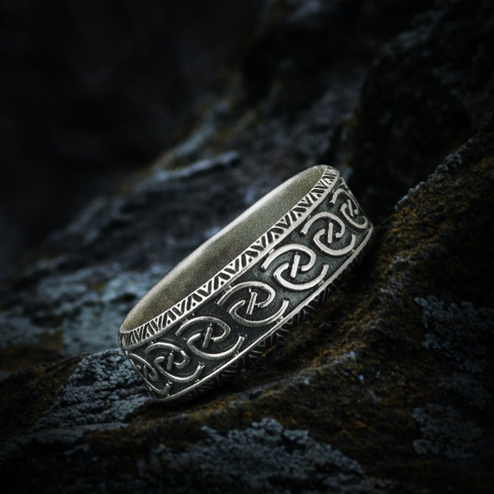 Unique Ornament Ring Sterling Silver Norse Jewelry