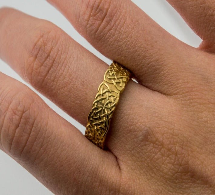 Gold Norse Ornament Ring Unique Jewelry