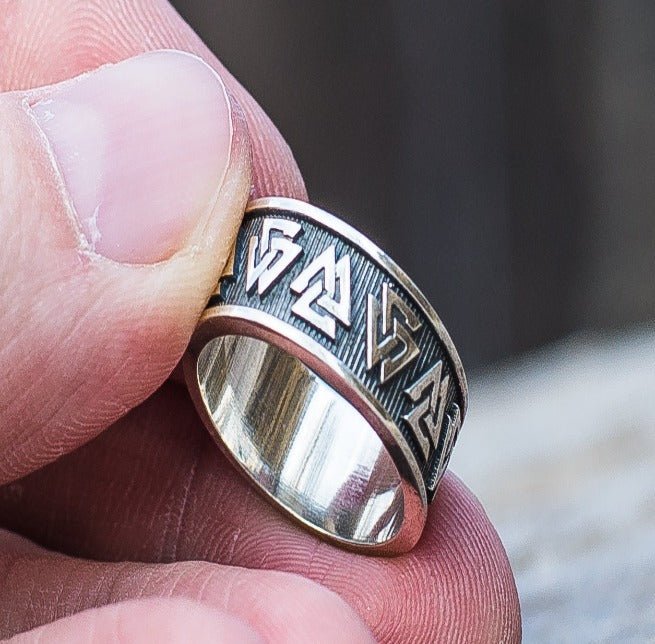 Valknut Symbol Ring Sterling Silver Viking Jewelry