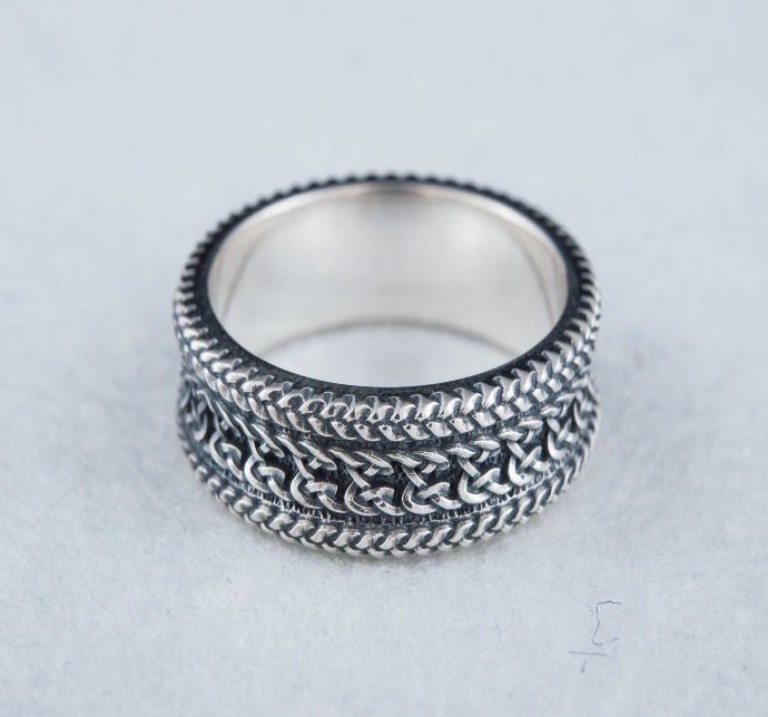 Ring with Ornament Sterling Silver Handcrafted Jewelry