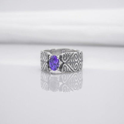 925 Silver Ring With Unique Ornament, Handcrafted Ring