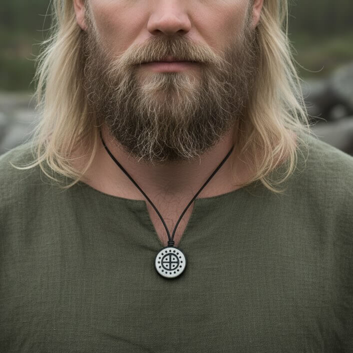 Solar Cross Necklace - Hand Burned Natural Bone