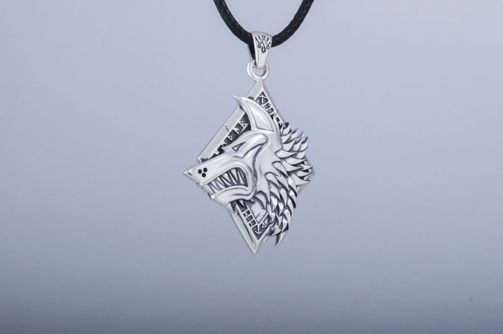 Handmade Viking Wolf Pendant | Sterling Silver, Gold, or Platinum