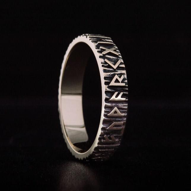 Elder Futhark Runes Ring Bronze Viking Ring