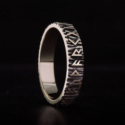 Elder Futhark Runes Ring Bronze Viking Ring