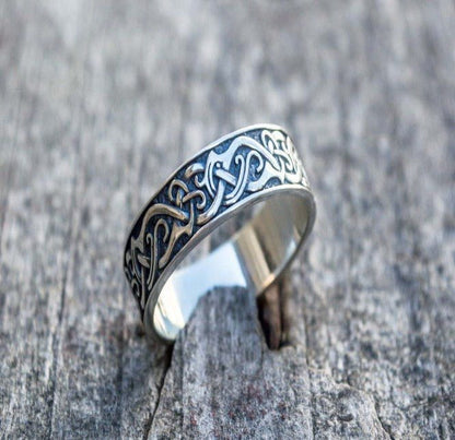 Viking-Inspired Ornament Ring | Handcrafted | Authentic Period Fashion
