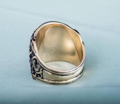 Sleipnir Ring with Mammen Ornament Bronze Unique Ring