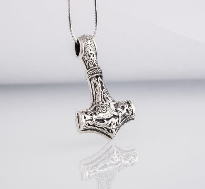 Thor's Hammer Sterling Silver Pendant | Mammen Village Mjolnir