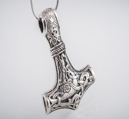 Thor's Hammer Sterling Silver Pendant | Mammen Village Mjolnir