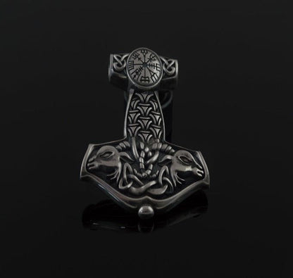 Thor's Hammer Pendant Sterling Silver Mjolnir from Sterling Silver Norse Necklace