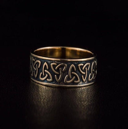Bronze Triquetra Norse Ring | Handmade Symbolic Jewelry