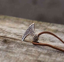 Viking Axe Bronze Pendant with Beautiful Ornament