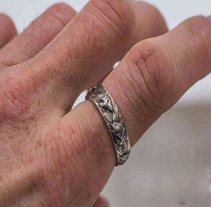 Wolf Ornament Ring | Handmade Sterling Silver | Norse Jewelry