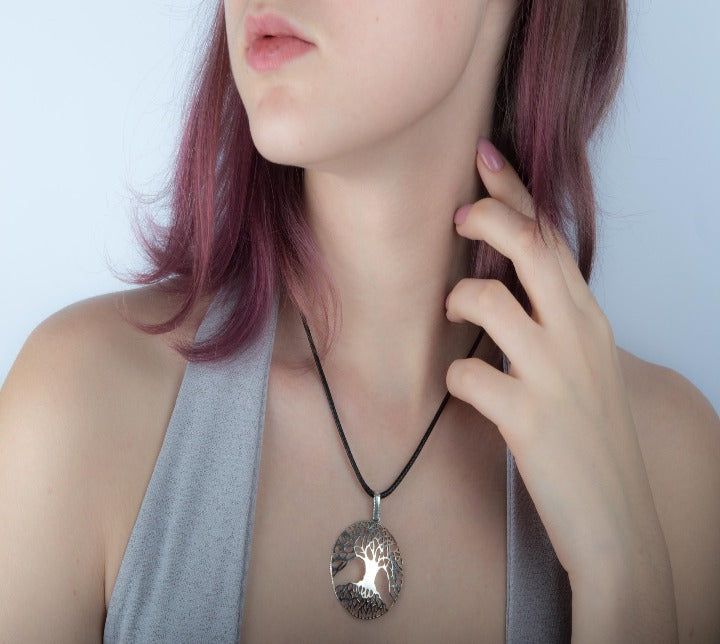 Yggdrasil The World Tree Sterling Silver Pendant Viking Necklace