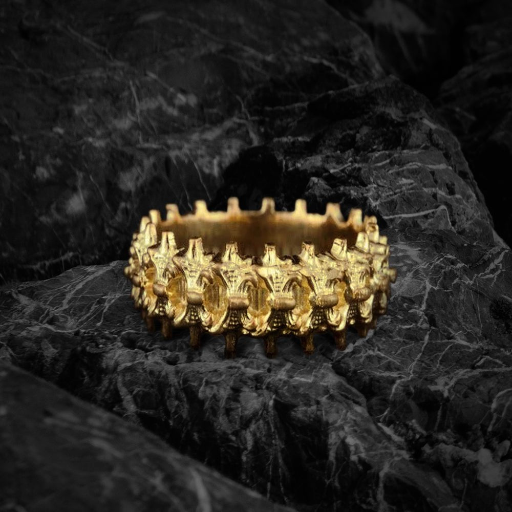 14K Gold Spine Ring Viking Workshop Jewelry