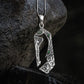 Handcrafted 925 silver Raven pendant with gems and ornament, unique Viking jewelry