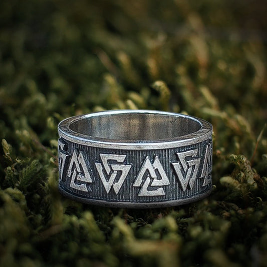 Valknut Symbol Ring Sterling Silver Viking Jewelry