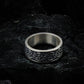 Viking Ring with Scandinavian Ornament Sterling Silver Unique Jewelry