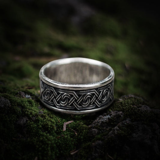 Ring with Ornament Sterling Silver Viking Jewelry