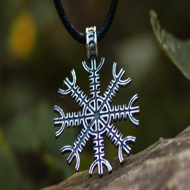 Aegishjalmur or Helm of Awe Symbol Sterling Silver Pendant