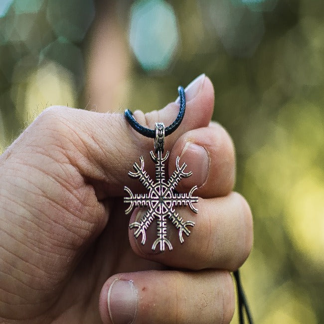 Aegishjalmur or Helm of Awe Symbol Sterling Silver Pendant