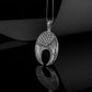 Lunula Pendant Sterling Silver Female Necklace with Raven Symbol