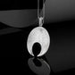 Lunula Pendant Sterling Silver Female Necklace with Raven Symbol