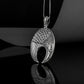 Lunula Pendant Sterling Silver Female Necklace with Raven Symbol