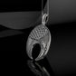 Lunula Pendant Sterling Silver Female Necklace with Raven Symbol