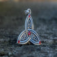 Triquetra Symbol Pendant with Red Cubic Zirconia Sterling Silver Celtic Jewelry