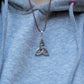 Triquetra Symbol Pendant with Red Cubic Zirconia Sterling Silver Celtic Jewelry