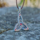 Triquetra Symbol Pendant with Red Cubic Zirconia Sterling Silver Celtic Jewelry