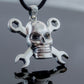 Skull with Wrench Pendant Sterling Silver Biker Jewelry