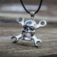 Skull with Wrench Pendant Sterling Silver Biker Jewelry