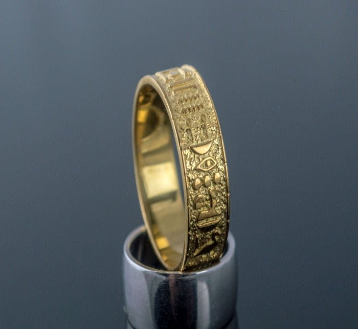 Egypt Symbol Ring Gold Unique Handmade Jewelry