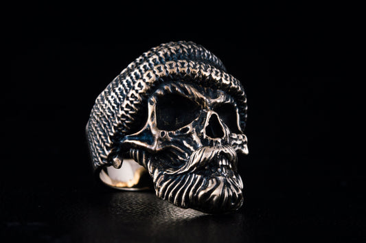 Skull Biker Ring Bronze Unique Handmade Jewelry