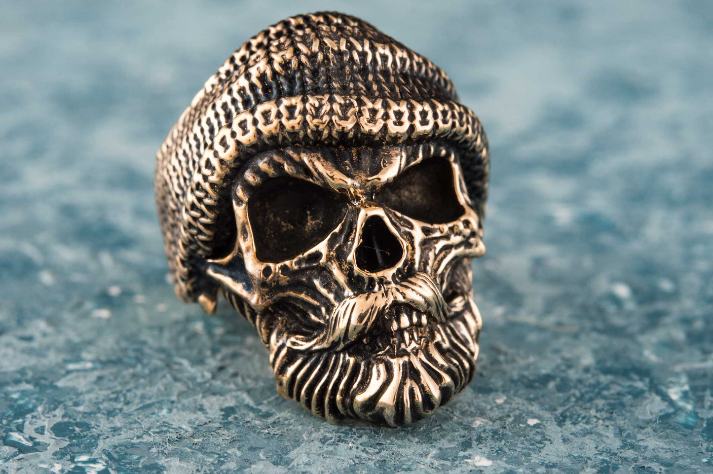 Skull Biker Ring Bronze Unique Handmade Jewelry