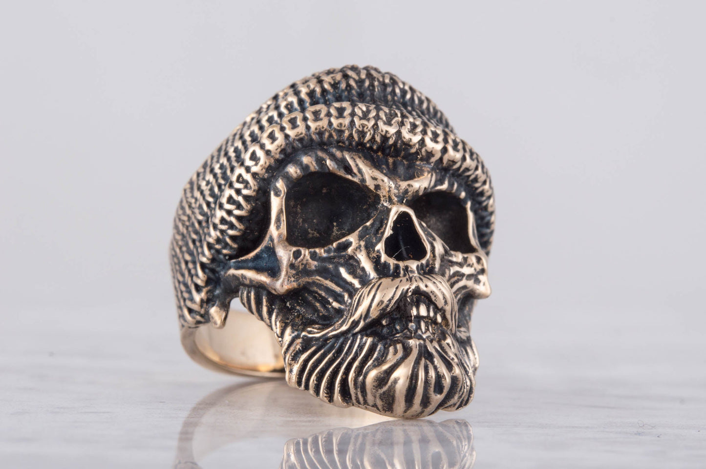 Skull Biker Ring Bronze Unique Handmade Jewelry