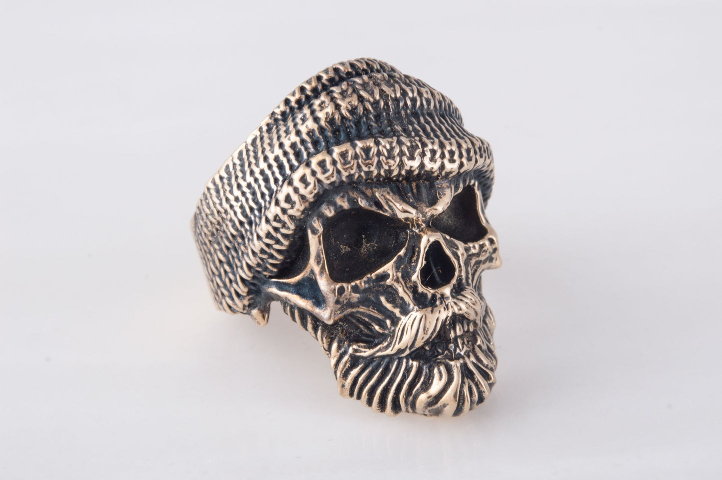 Skull Biker Ring Bronze Unique Handmade Jewelry