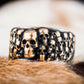 Ring with Skulls Bronze Unique Handmade Biker Jewelry