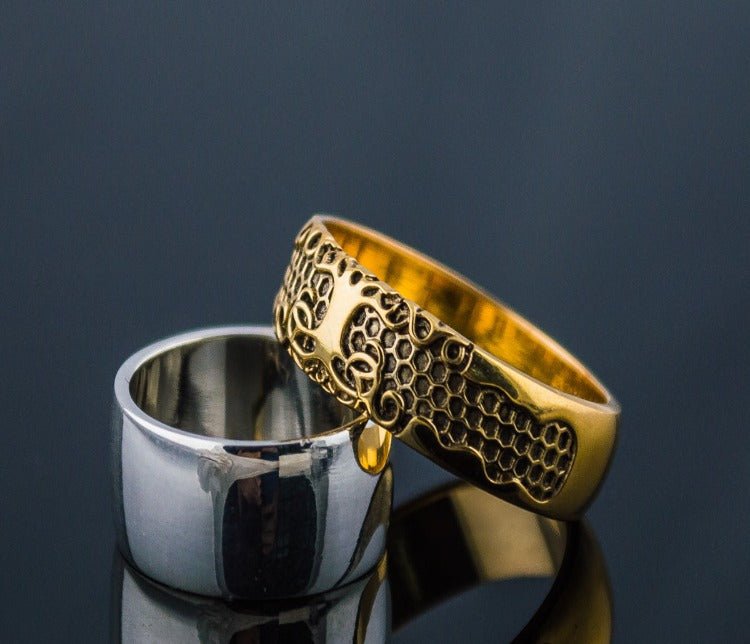 14K Gold Yggdrasil Symbol Ring Viking Jewelry