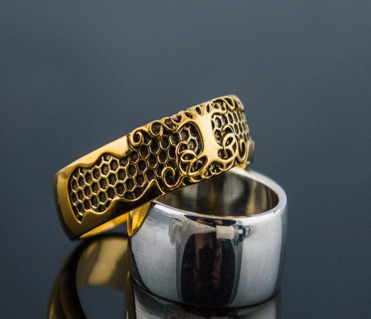 14K Gold Yggdrasil Symbol Ring Viking Jewelry