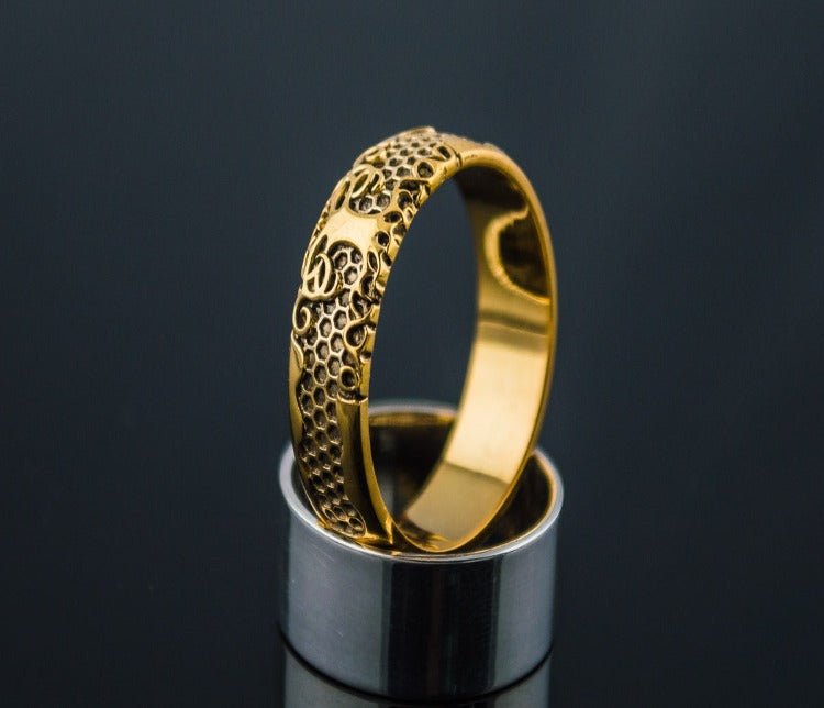 14K Gold Yggdrasil Symbol Ring Viking Jewelry