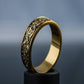 14K Gold Viking Ring with Scandinavian Ornament Unique Jewelry