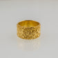 Gold Ring with Flower Ornament Unique Handmade Jewelry