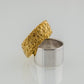 Gold Ring with Flower Ornament Unique Handmade Jewelry