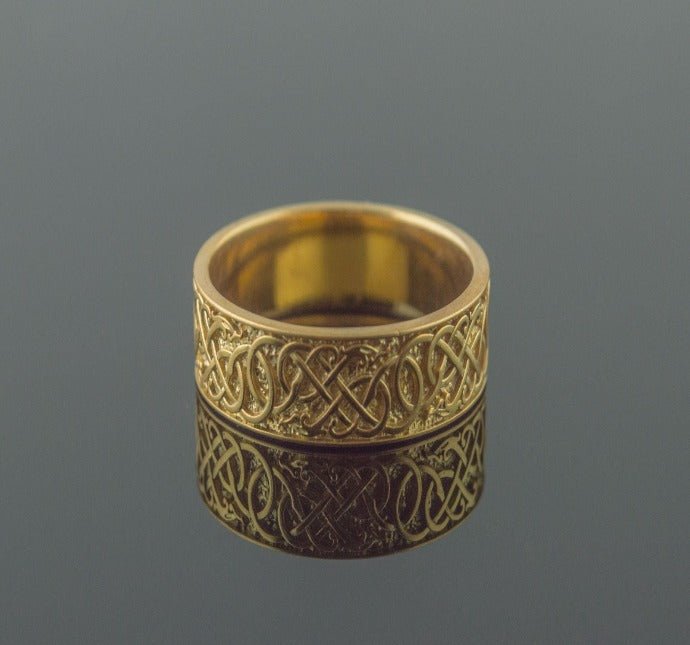 Urnes Ornament Ring Gold Handcrafted Jewelry