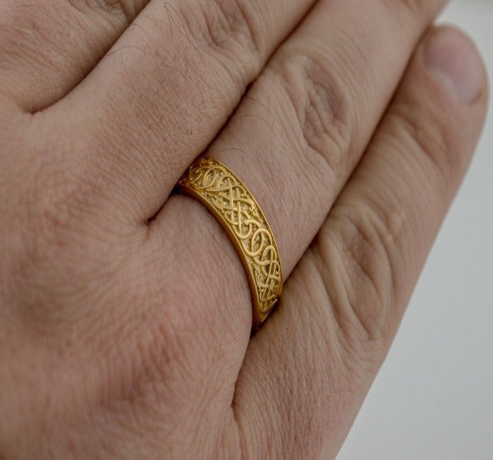 Urnes Ornament Ring Gold Handcrafted Jewelry