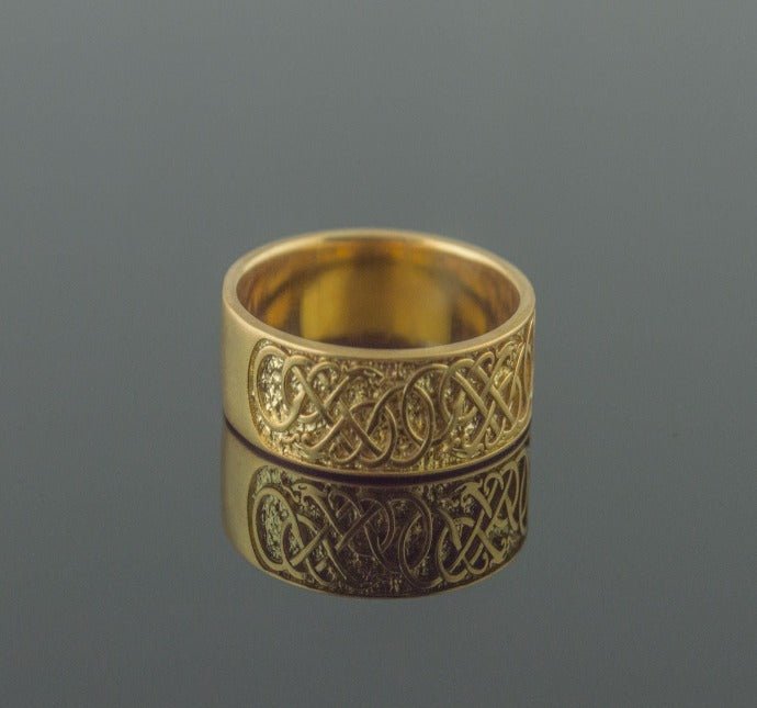 Urnes Ornament Ring Gold Handcrafted Jewelry