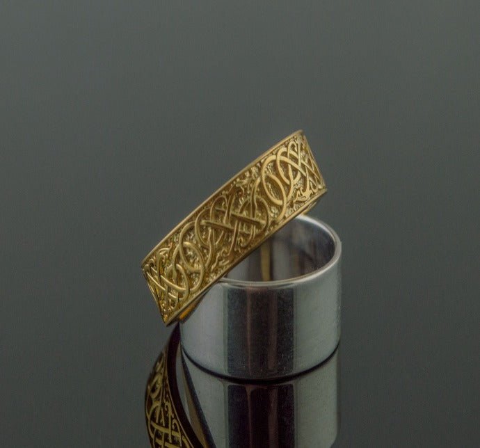 Urnes Ornament Ring Gold Handcrafted Jewelry